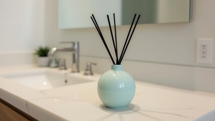 Round ceramic air freshener aromatherapy diffuser bottle with pastel colors