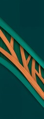 Abstract Geometric Background with Diagonal Wood Grain Pattern and Dark Teal Border