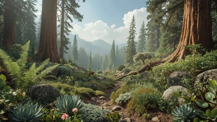 forests with tall and lush green plants