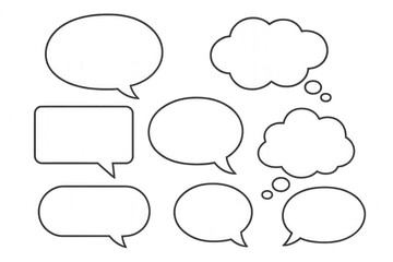 Fototapeta premium Speech bubbles and thought clouds communicating ideas, dialogue, and comic book conversation concepts