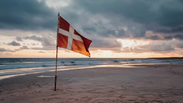 waving flag of denmark