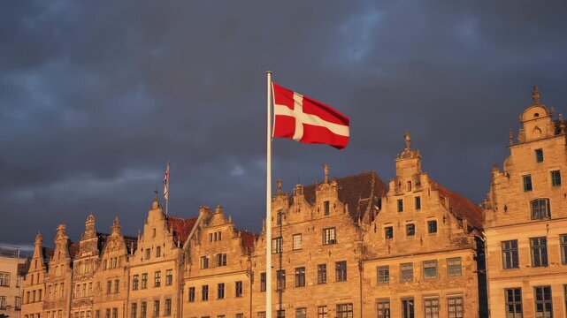 waving flag of denmark