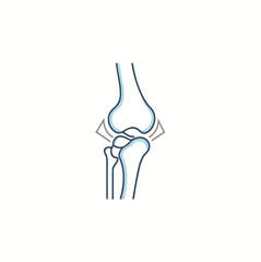 Bone joint.Human Knee Bone Joint Line Icon. Bone Joint Outline Icon. Orthopedic Health. Anatomy Leg Skeleton Linear Pictogram. Arthritis, Osteoporosis Illness vector image.

