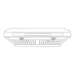 Kitchen Range Hood Under Cabinet Extractor Fan Line Art Vector