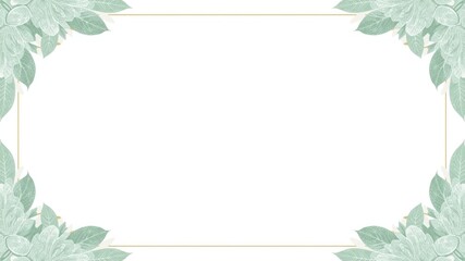 Certificate or invitation template with soft corners in mint green and pearl white accents