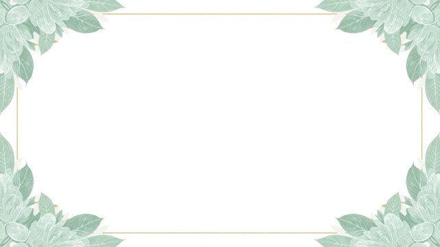 Certificate or invitation template with soft corners in mint green and pearl white accents