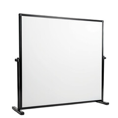 Square portable partition.  Black frame.  Plain, white surface