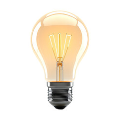 Obraz premium Lit lightbulb emits warm glow against a black background. Sharp detail