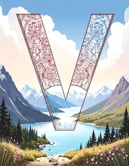 Alpine V-shaped landscape