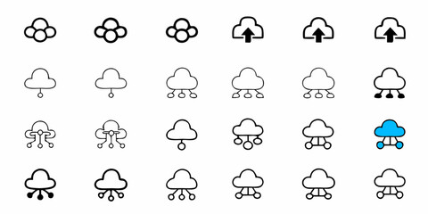 Explore innovative cloud network connections, representing seamless data transfer and modern technology, with scalable elements for adaptable designs, a visually engaging asset