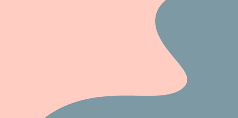 Elegant Minimal Swirl Abstract Background. Elegant abstract design with a sweeping, single, smooth curve across a soft pink and dusty blue field.