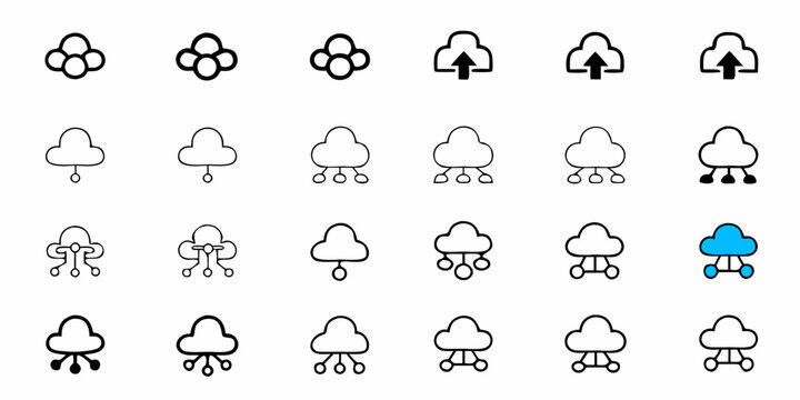 Explore innovative cloud network connections, representing seamless data transfer and modern technology, with scalable elements for adaptable designs, a visually engaging asset - Powered by Adobe