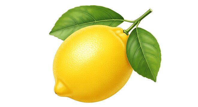 Fresh Lemon with Leaves - A Vibrant Citrus Still Life.