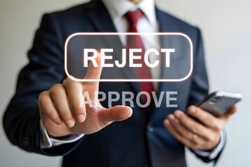 Digital Decision-Making Concept with Approve and Reject Interface in Business