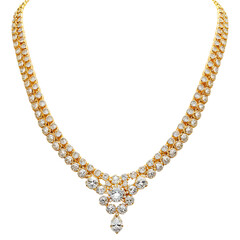 Obraz premium Elegant gold necklace with sparkling stones, classic and timeless style