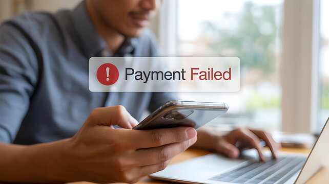 Digital Payment Failure Alert Concept with Smartphone Notification Illustration