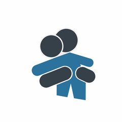 Hugging. Two people hugging each other. Simple pictogram icon. Two people hugging , icon, vector.

