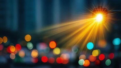 City Light: A radiant cityscape transforms as a captivating symphony of lights illuminates the twilight sky, creating a magical ambiance with blurred bokeh.