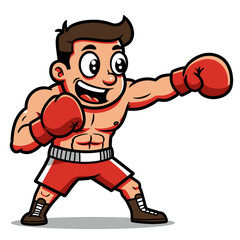 illustration of cartoon boxer