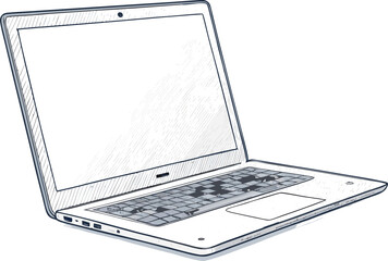 A-laptop-with-a-blank-screen