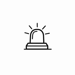 SOS siren alarm line icon vector illustration. Emergency alarm sign. SOS emergency alert. Emergency siren light Icon. Emergency siren icon style warning icon symbol.

