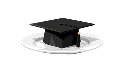 graduation cap on white background