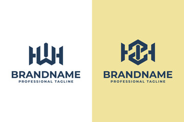 Letters HWI HZI Hexagon Logo, for IWH WHI HIW IZH ZHI HIZ initials