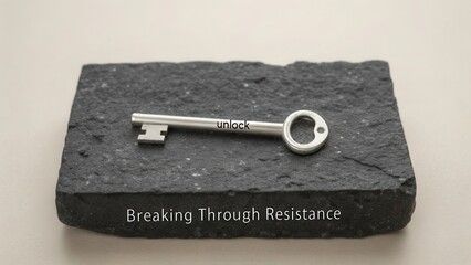 A silver key symbolizing unlocking potential and breaking through resistance