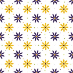 Yellow & Purple Daisy Seamless Pattern