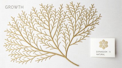 Luminous golden line in an elegant branch composition