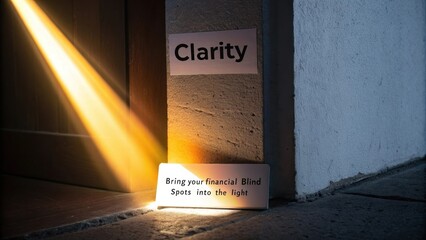 Clarity and financial blind spots illuminated by a warm sunbeam