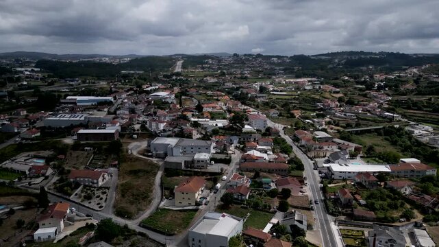 aerial view of border region between paredes and pa&ccedil;os de ferreira