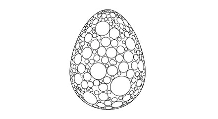 Abstract geometric patterned egg design with numerous circles.