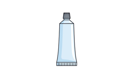 Illustration of a light blue squeeze tube with a white cap on a white background.