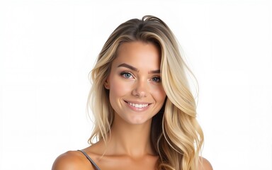 Fototapeta premium blonde and brunette girl. Isolated on white. High quality