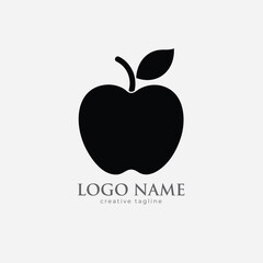 apple icon silhoutte vector style with white background