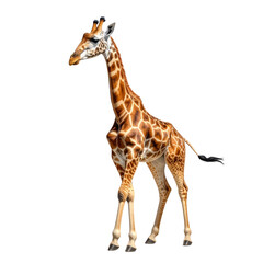 Baby giraffe isolated on transparent background, cut out