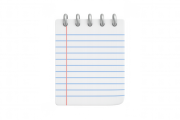 Spiral notepad with lined paper for quick notes and reminders, representing education, planning, and office work