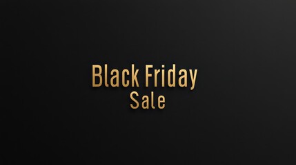 Black friday sale text in gold color on a dark background for promotional advertising event design