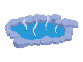 Hot Pool Relaxation Concept Illustration
