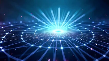 A glowing neural network sphere with interconnecting lines symbolizing AI cognition and advanced digital intelligence.
 - Powered by Adobe