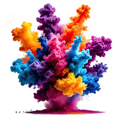 Fototapeta premium Colorful explosion Vibrant plumes of purple, blue, orange, and yellow