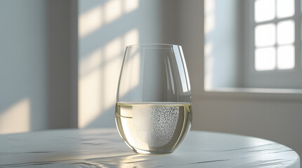 glass of water on table