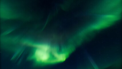 Radiant Green Aurora Background with Dramatic Night Sky Glow