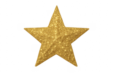 Gold glitter star shape transparent background