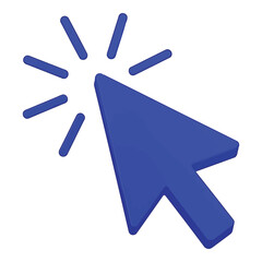 Vector art of blue computer cursor clicking