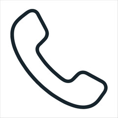 Simple Phone Icon: A minimalist representation of a classic telephone handset, perfect for use in digital interfaces. 