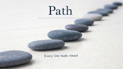 Serene Path with Smooth Stones Representing Tranquility and Focus in Minimalist Design for Mindfulness and Wellness