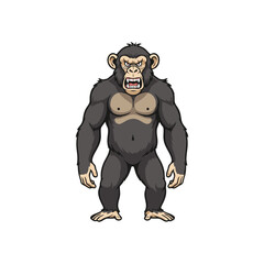 Chimpanzee with a white background 