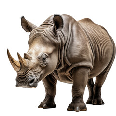Fototapeta premium Rhinoceros portrait. Strong, with visible wrinkles and textured skin